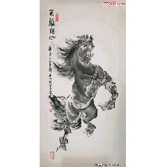 商品名称西北地区画马第一人中美协宁夏分会会员李占军手绘国画真迹一