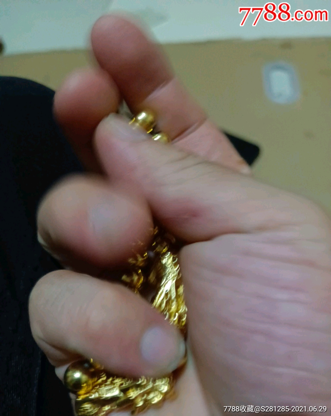 早期旧收藏黄金鎏金貔貅手链