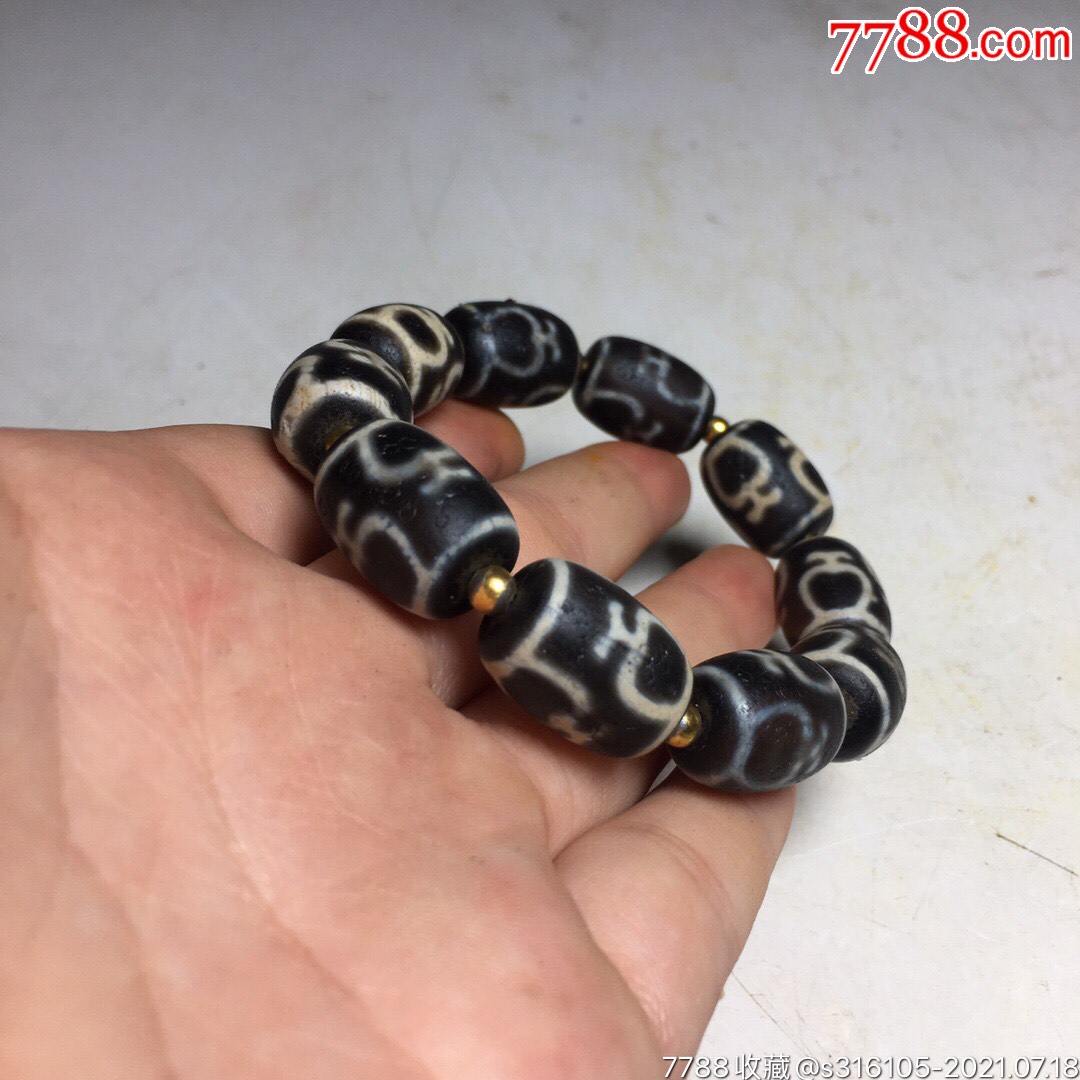 西藏回流天珠手串尺寸:珠子直径14mm包浆醇厚,稀有天珠属于事业部天