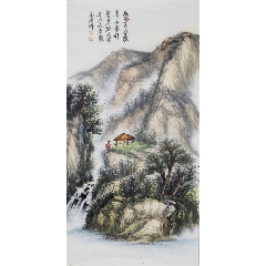 【带合影,全网独家授权代理】著名画家傅俊辉复古山水:幽谷…_山水