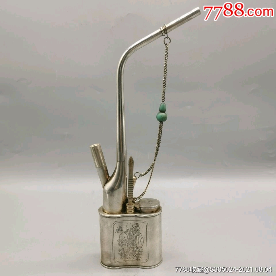 纯铜老式水烟袋水烟壶水烟筒过滤高档加厚两用_价格129元【陶诚信古玩
