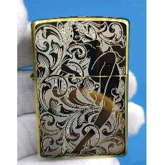 zippo防风煤油打火机金冰唐草仙子