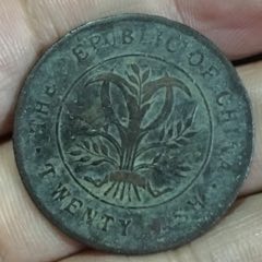 葡萄图错版币阴阳版合面币十文河南省造铜元