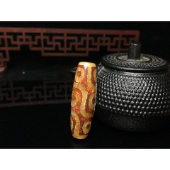 10084送国检证书t112至纯玛瑙天珠收藏佳品重量1156g