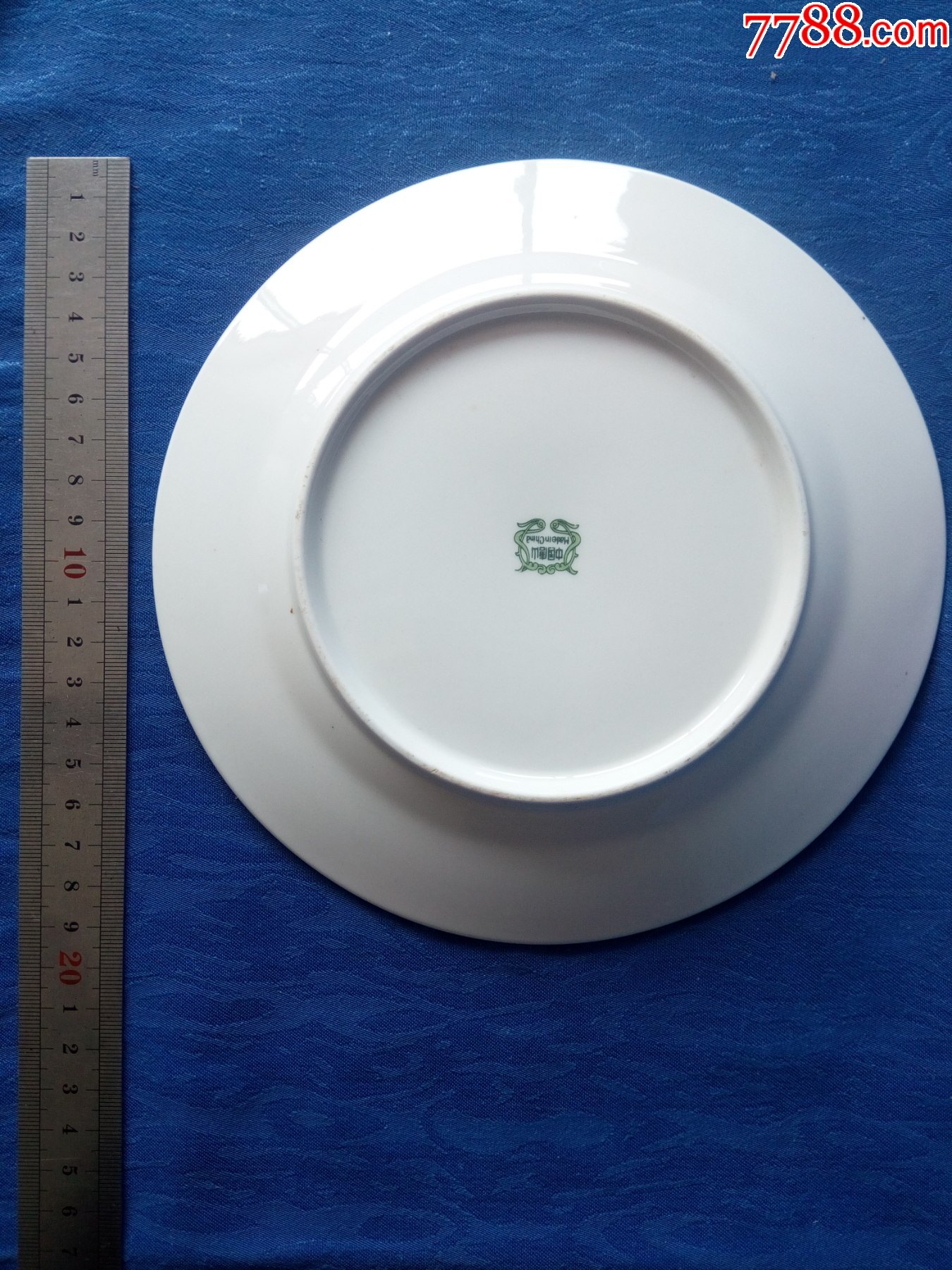 创汇期780年代中国唐山英文款水果鸭梨苹果樱桃葡萄石榴白瓷赏盘家庭