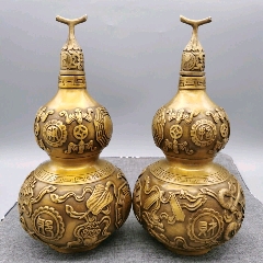 铜器黄铜风水摆件镇宅招财转运八宝葫芦大号