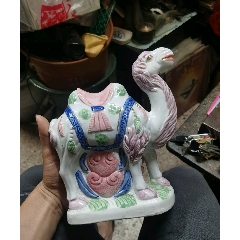 老枫溪瓷塑双兔子摆件