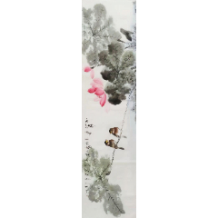 【保真】实力派画家天语作品:清风花语(货号:d231)_花鸟国画原作_亦风