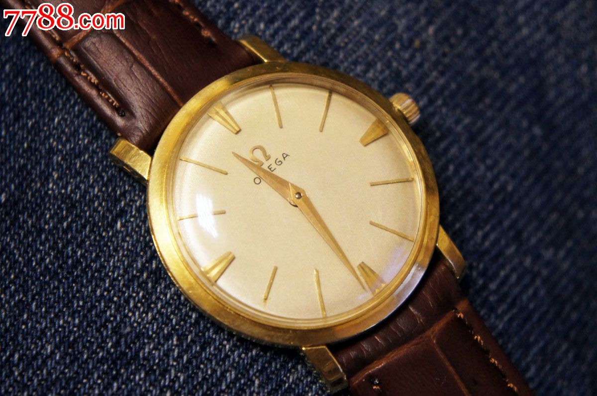 欧米茄OMEGA男士18K实心金手动机械手表5