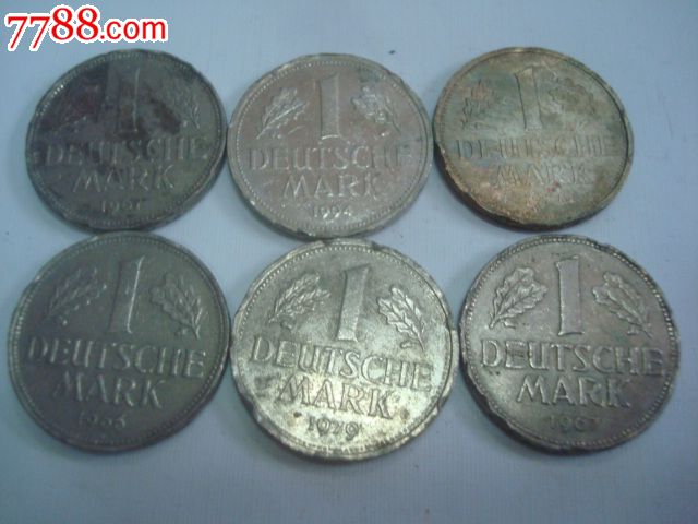 德国1马克硬币6枚,国家不详-- 国家不详,外国钱