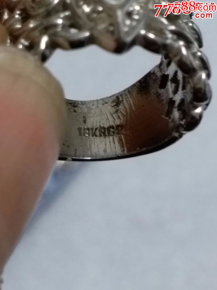钻石戒指戒指,带印章18krgp戒指,18k钻石戒指