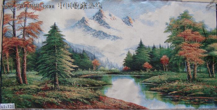 布艺画专场·在那东山顶上-价格:211元-zc4254111-其他工艺画-拍卖-中国收藏热线