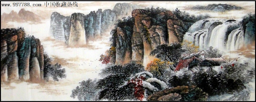 唐山精品小六尺山水画(可题字)