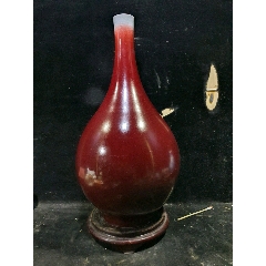 建国瓷厂早期全手工钧红釉梅瓶