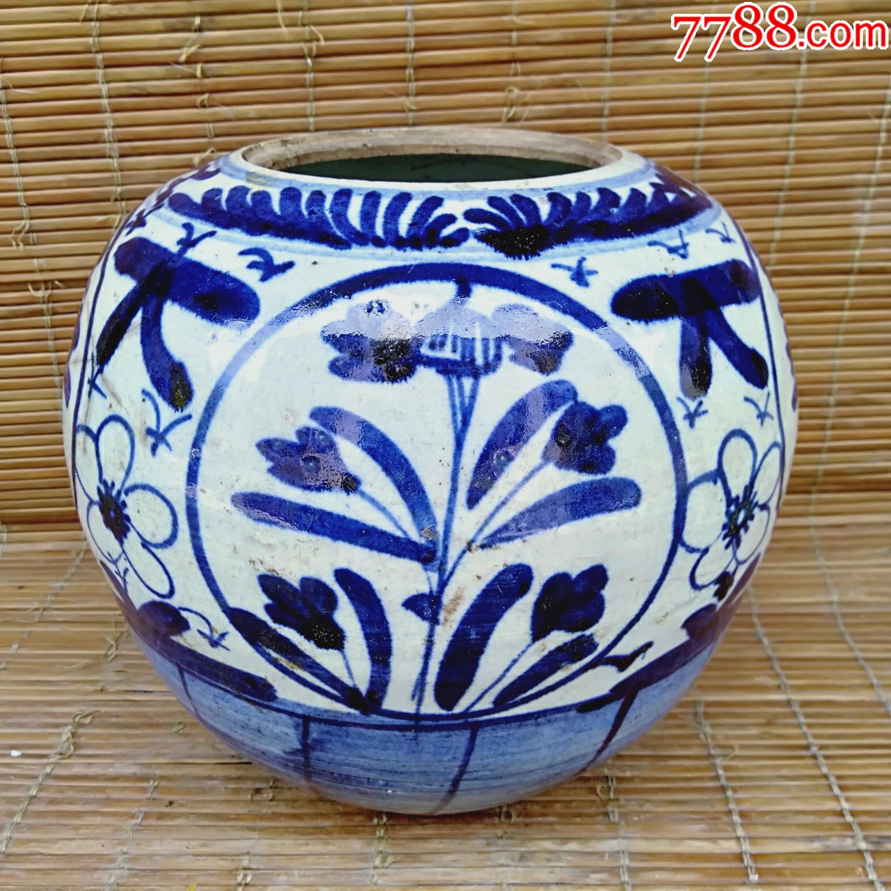 老青花西瓜罐-价格:40元-au26624152-青花瓷 -加价-7788收藏__收藏