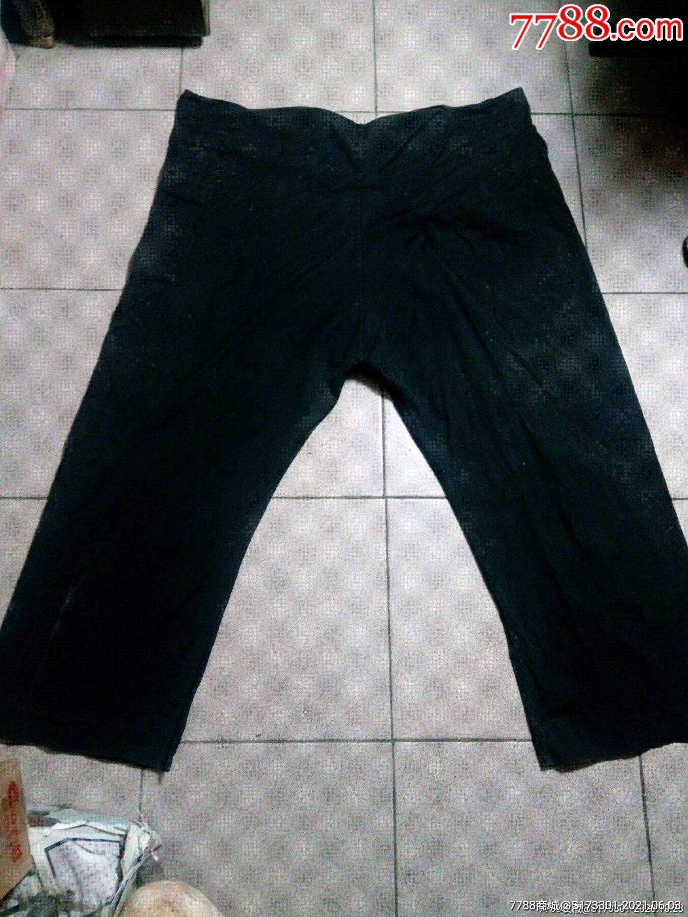 民国绸缎单层裆裤大腰裤