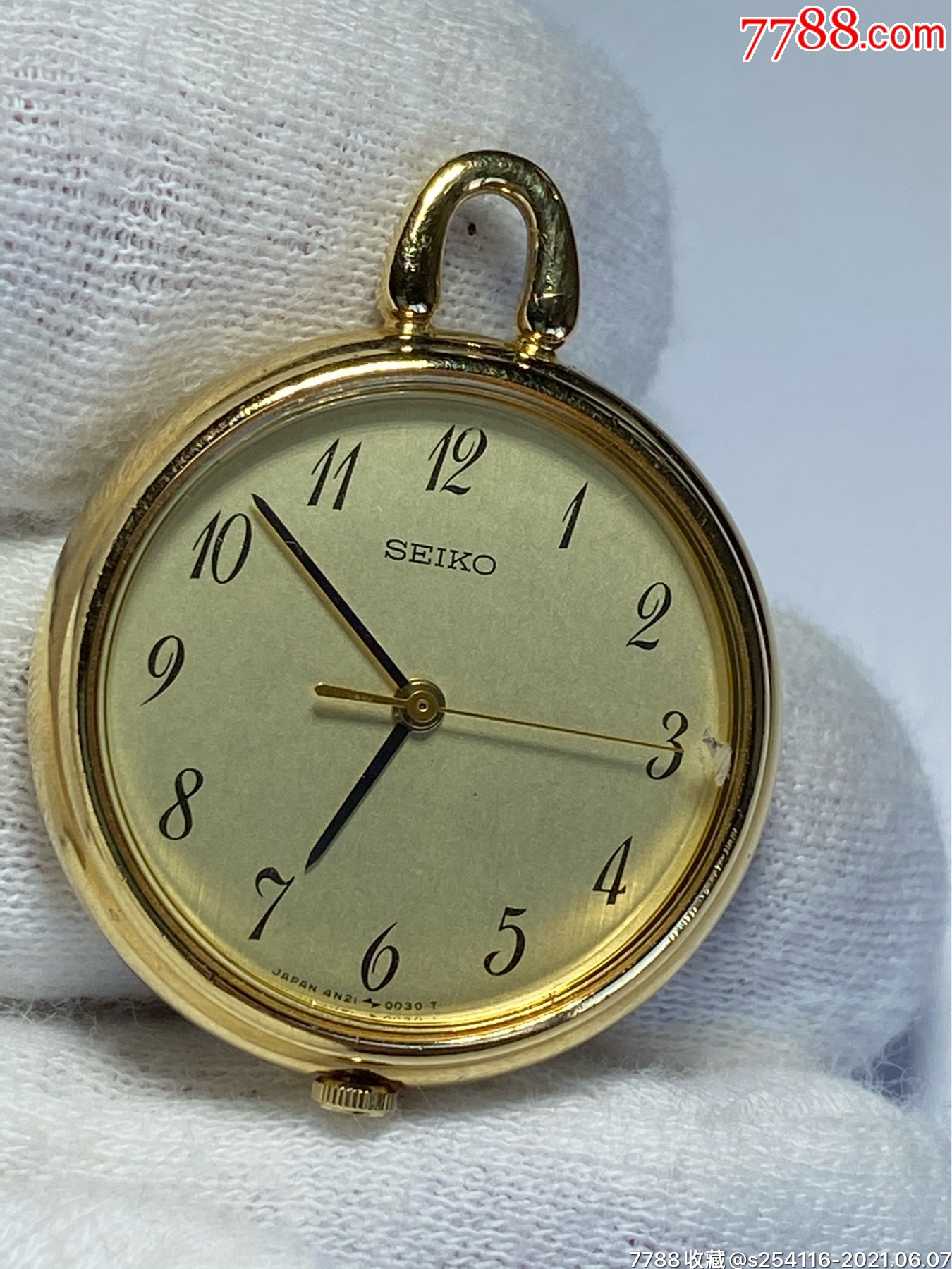 日本原装正品精工石英怀表项链坠表2钻机芯表盘27mm厚6mm走时精准保真