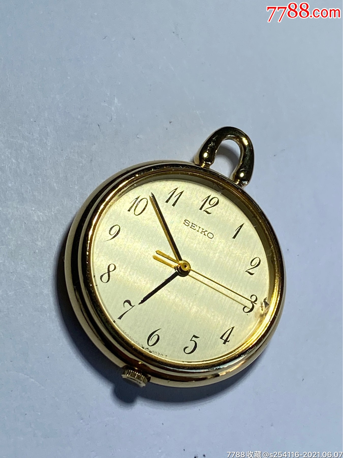 日本原装正品精工石英怀表项链坠表2钻机芯表盘27mm厚6mm走时精准保真