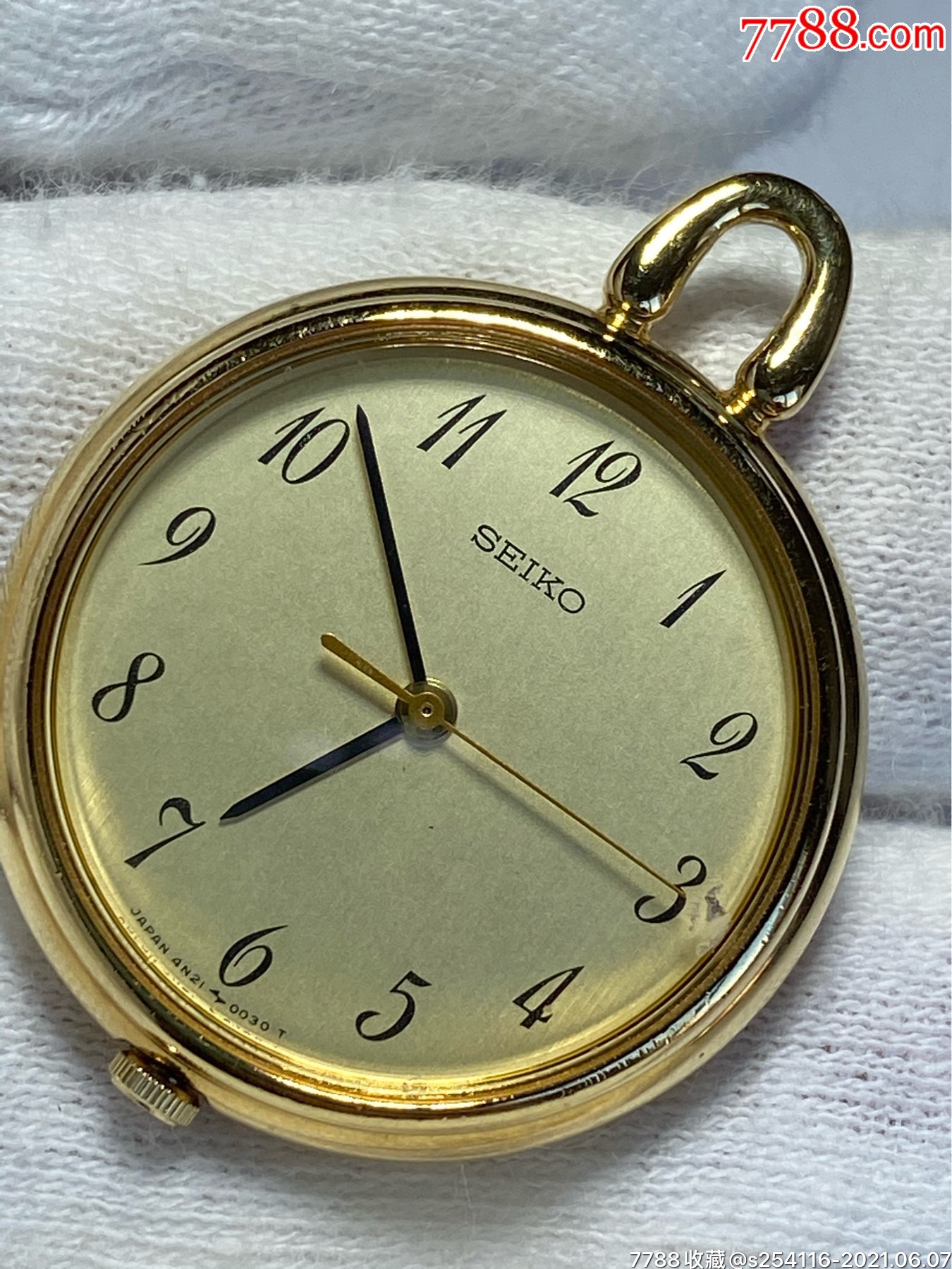 日本原装正品精工石英怀表项链坠表2钻机芯表盘27mm厚6mm走时精准保真