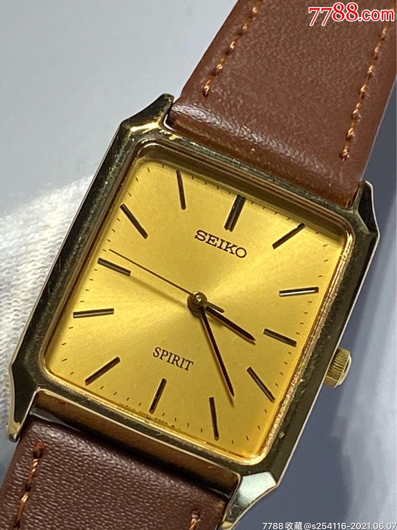 日本原装正品精工石英男表镀金spirit系列机芯1钻表盘2826mm超薄6mm