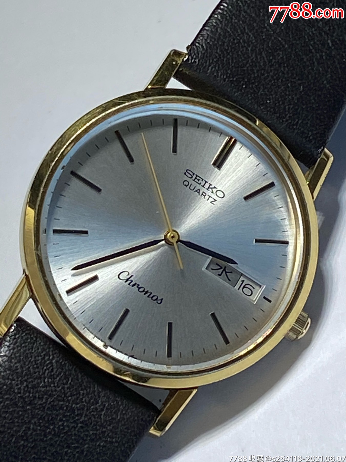 日本原装正品精工石英男表机芯2钻双历镀金chronos系列表盘32mm厚7mm