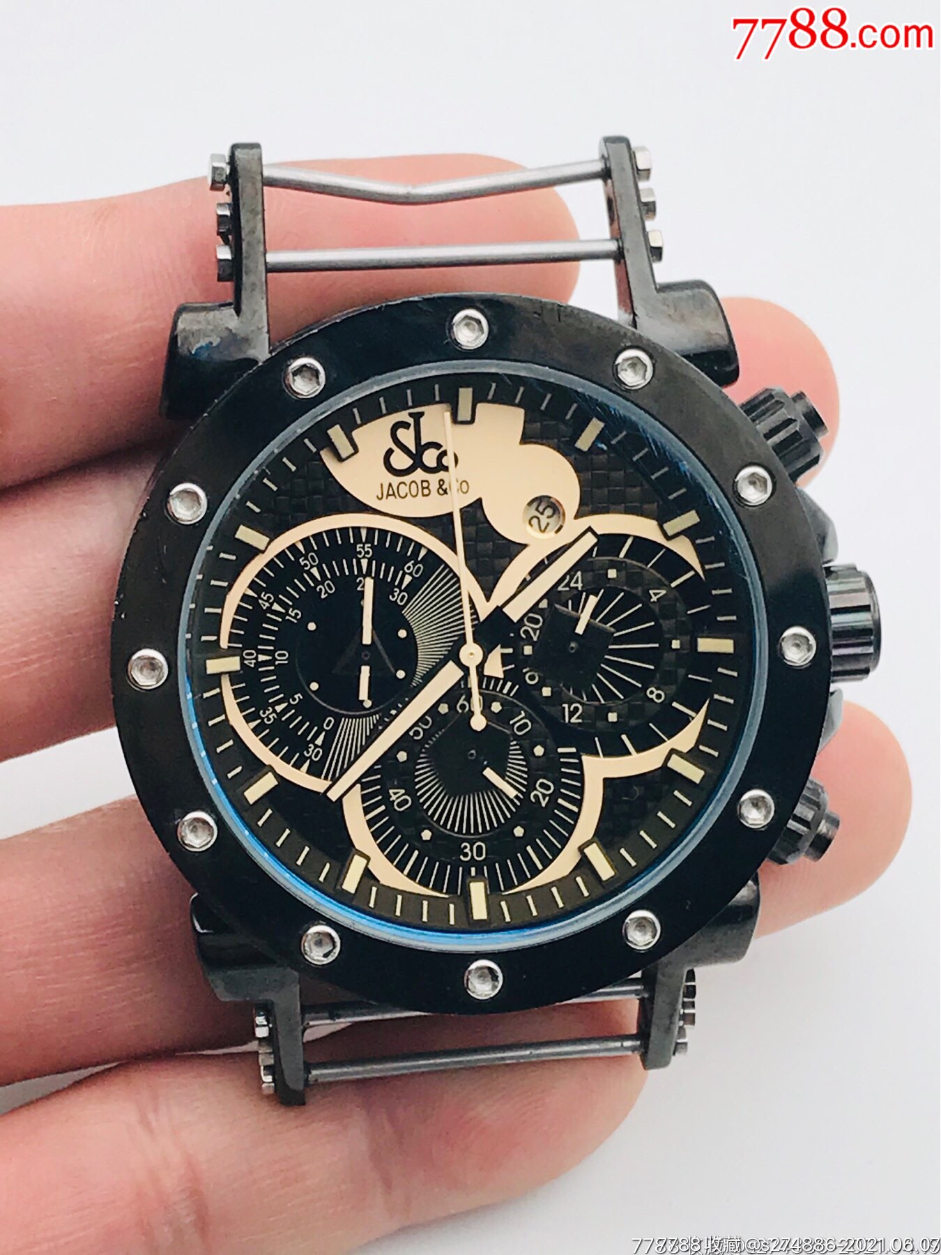 jacob&co捷克豹多功能石英男表(真六针,偏光变色镜面)