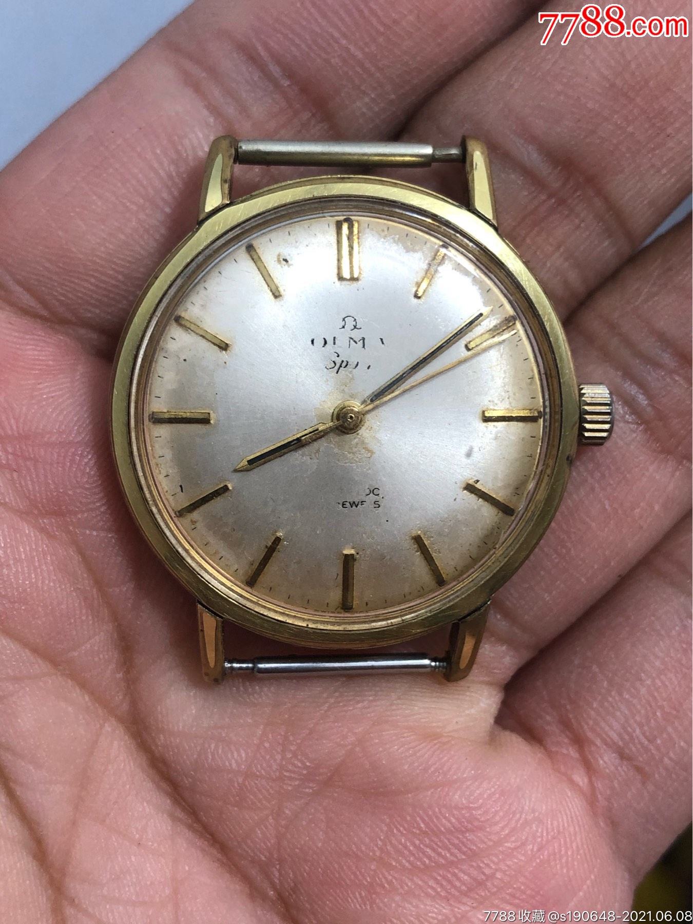 瑞士手动包金机械表