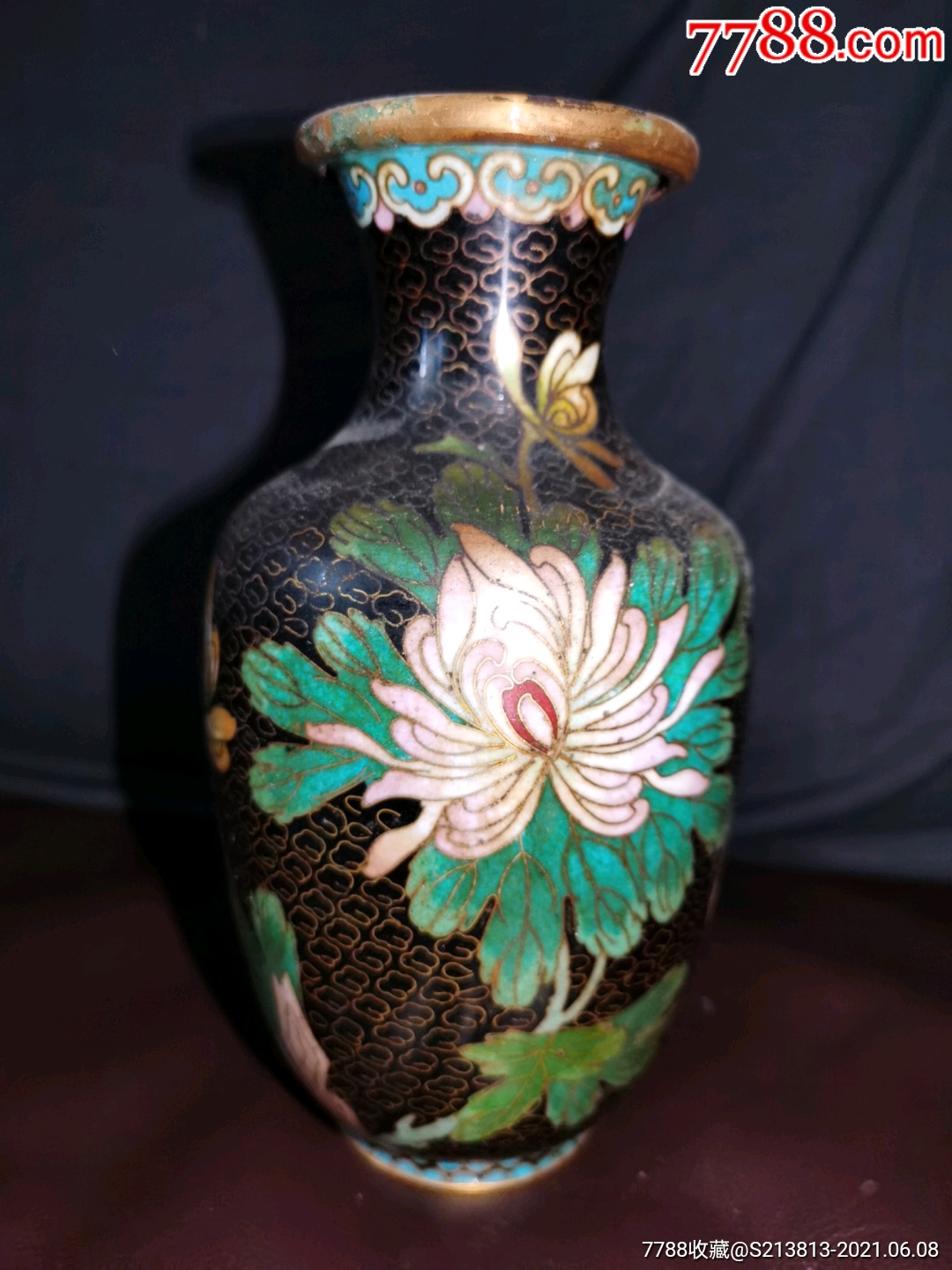 老景泰蓝掐丝珐琅花瓶