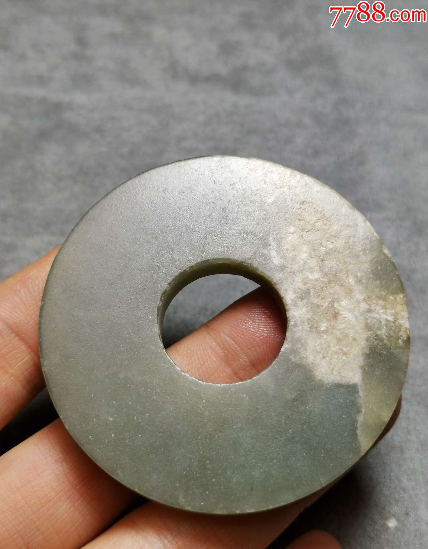 5706齐家文化玉器玉璧41.2克-价格:60.
