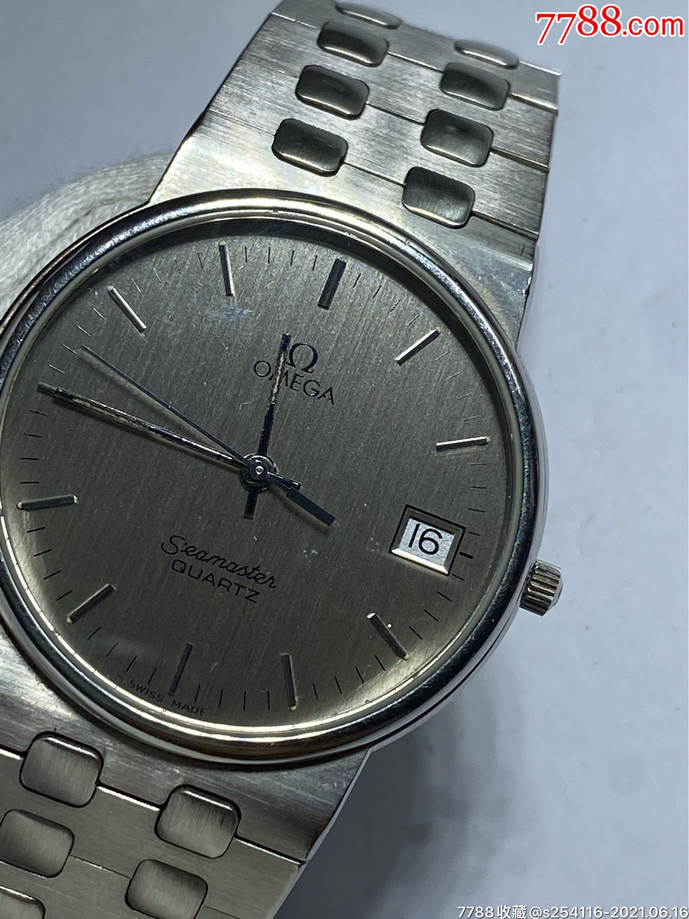 瑞士原装正品omega欧米伽石英男表9新以上日历走时精准保真正品表盘33