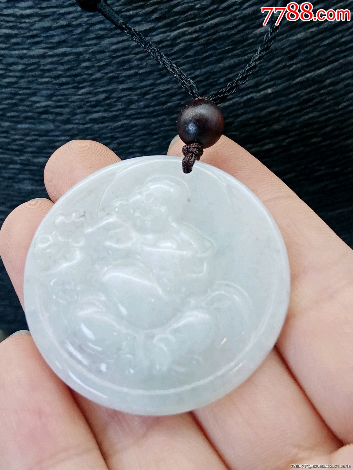 纯天然a货翡翠弥勒佛牌