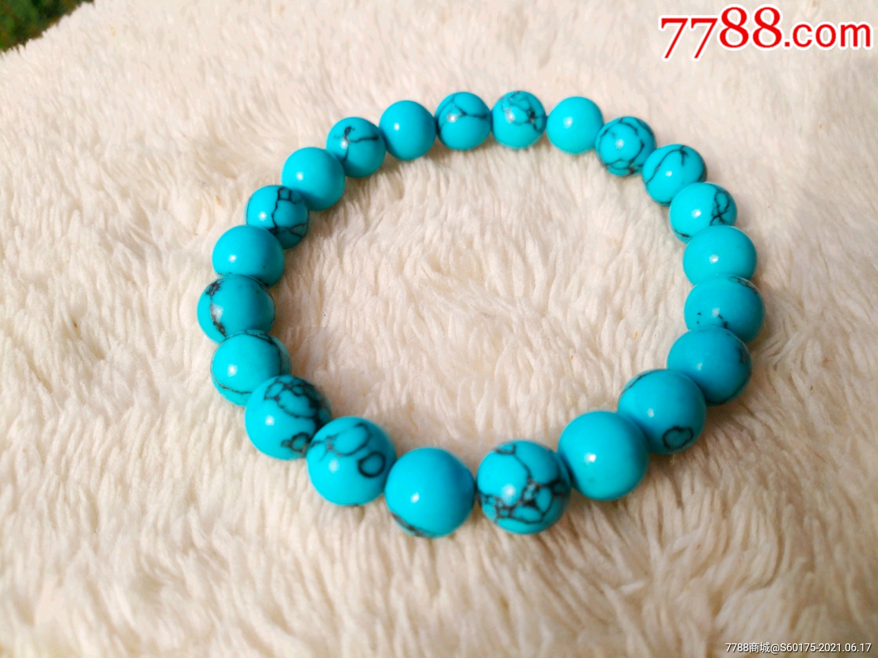 蓝松石佛珠手串8mm