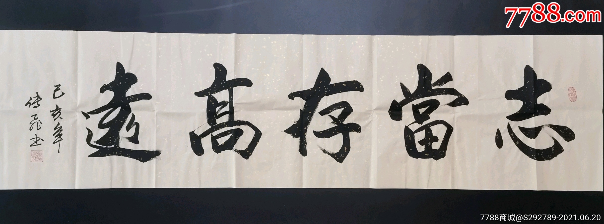 广东书协会员万传飞手绘书法真迹《志当存高远》,诚信交易鸽子勿扰