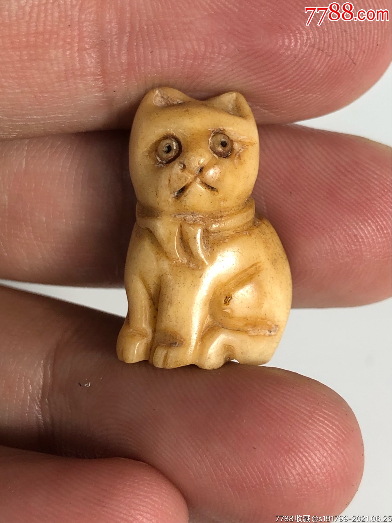 创汇期牛骨雕,全手工雕刻,全品相!