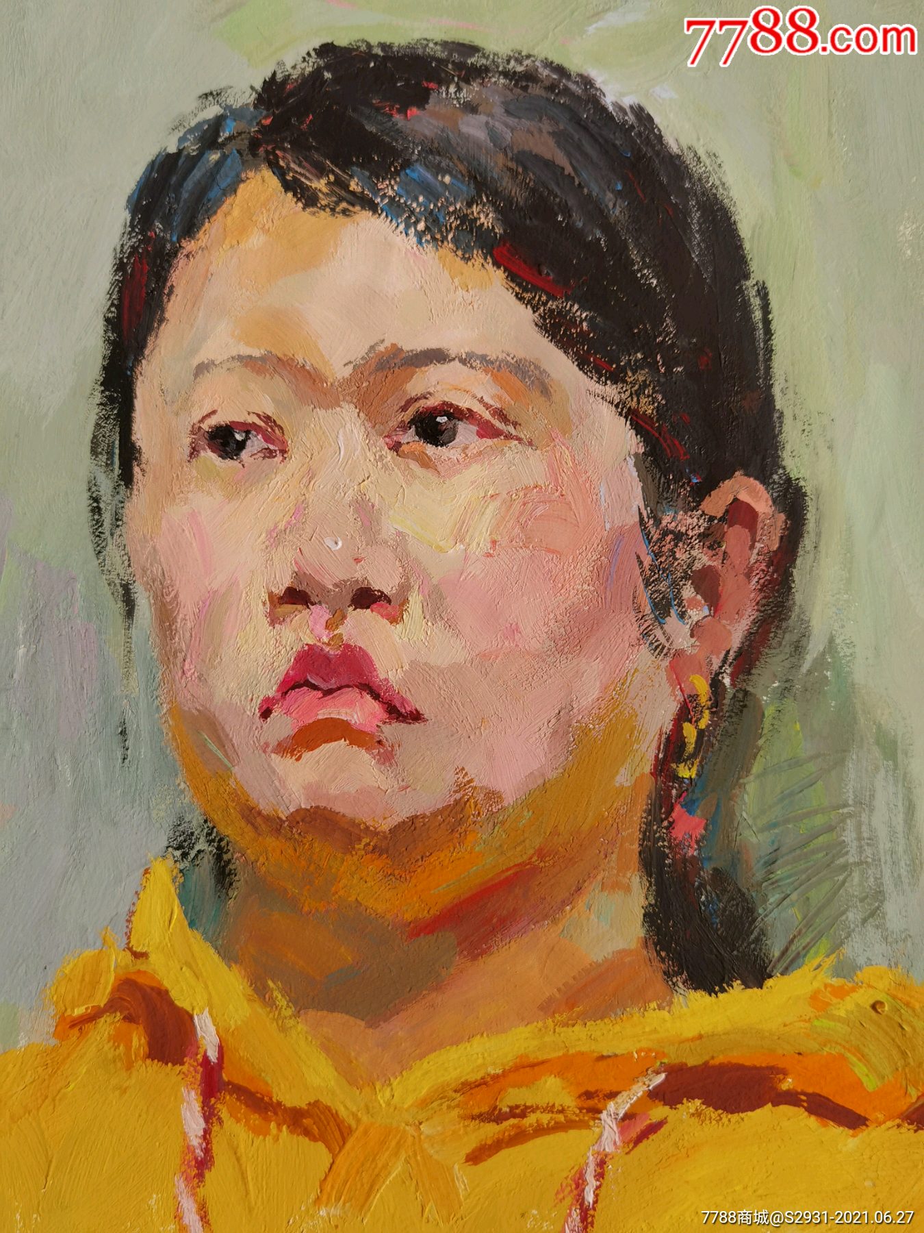 水粉美女肖像-水粉/水彩原画-7788商城