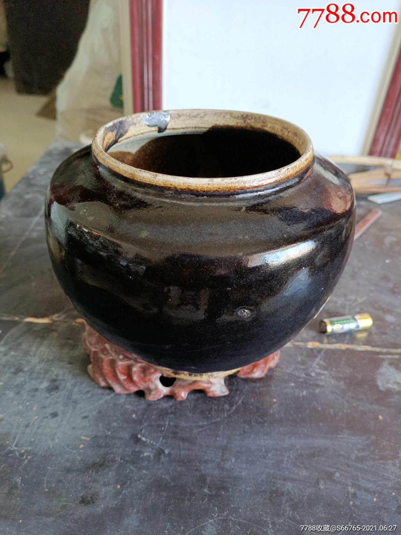 怀旧老磁州窑黑釉罐