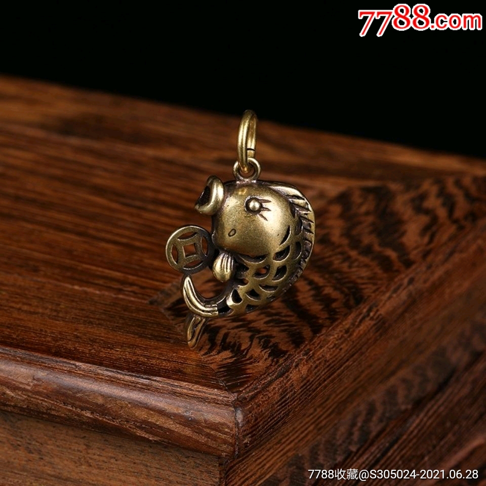 纯黄铜小金鱼钥匙扣挂件创意手工生肖挂饰吊坠个性饰品小礼品