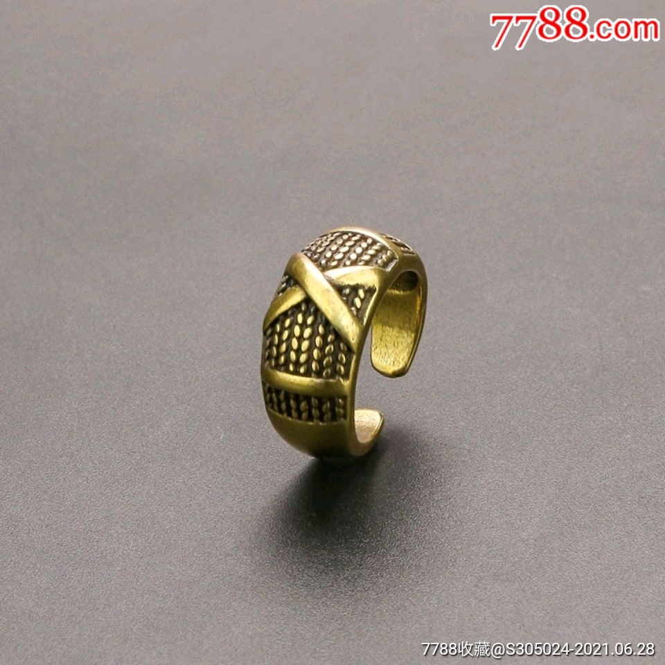 纯黄铜老九门佛爷同款戒指开啤酒神器韩版古铜食指环ins潮男戒指
