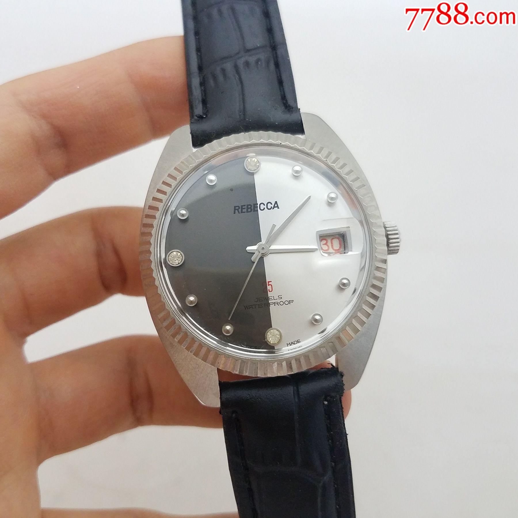 【独特阴阳面拉丝纹表盘】瑞士rebecca手动上链机械男表_手表/腕表