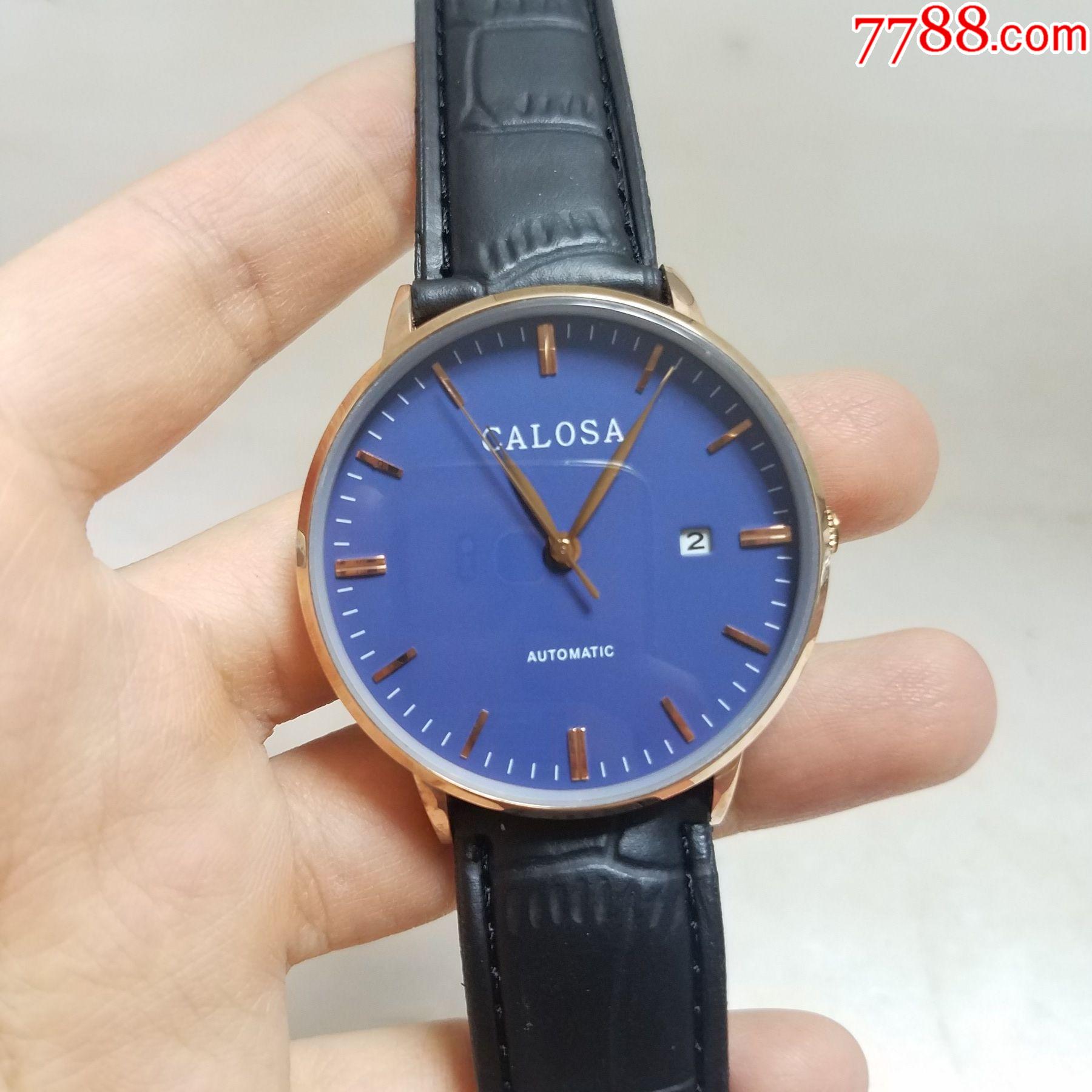 卡罗莎calosa自动机械男表【金机芯,透底设计】【玫瑰金表款】-手表