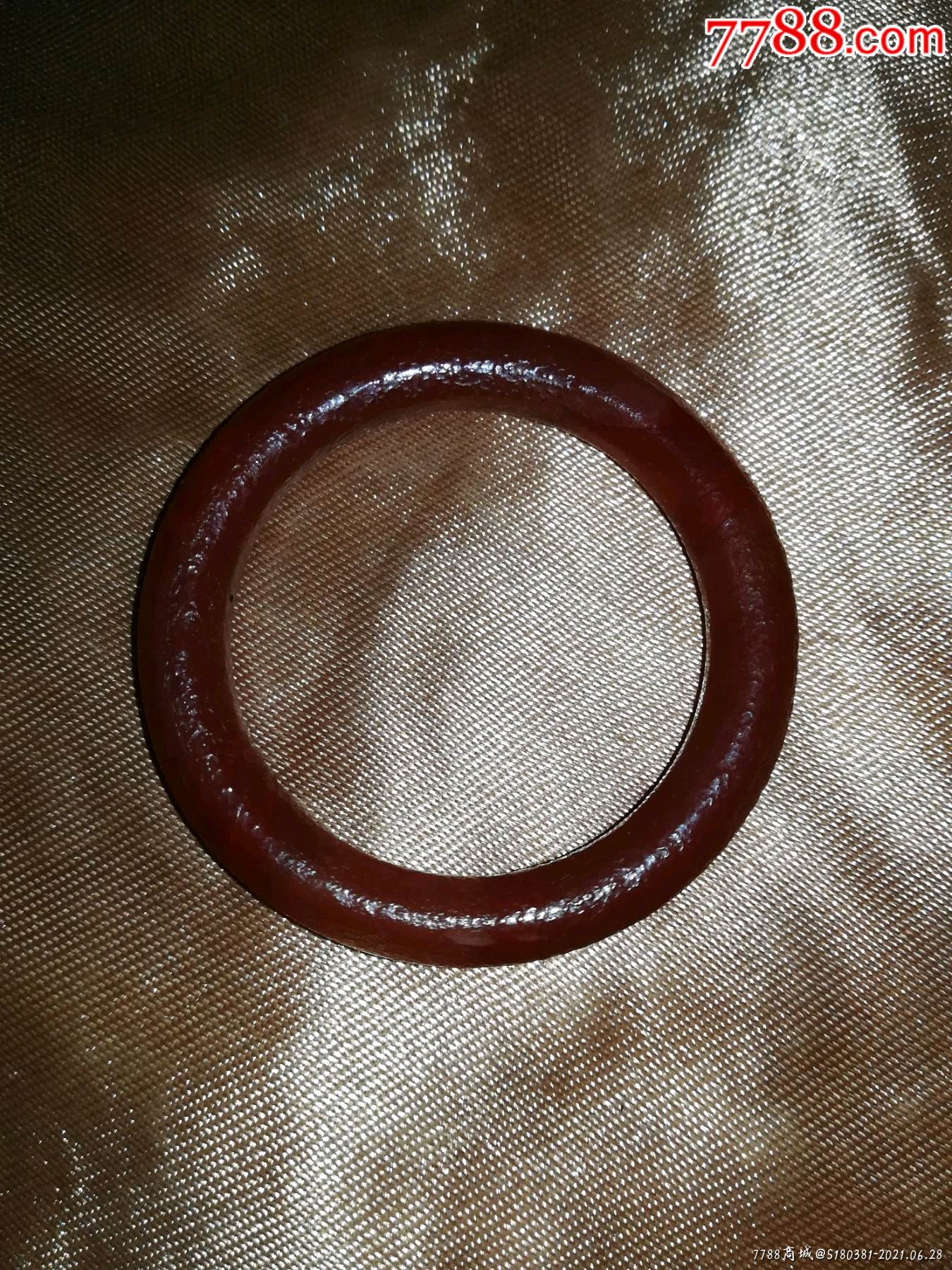 古玩杂项收藏天然桔皮纹红玛瑙袈裟环挂件吊坠挂坠