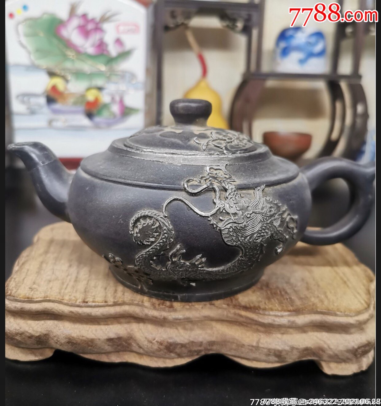 龙纹包锡"徐友泉款"紫砂壶