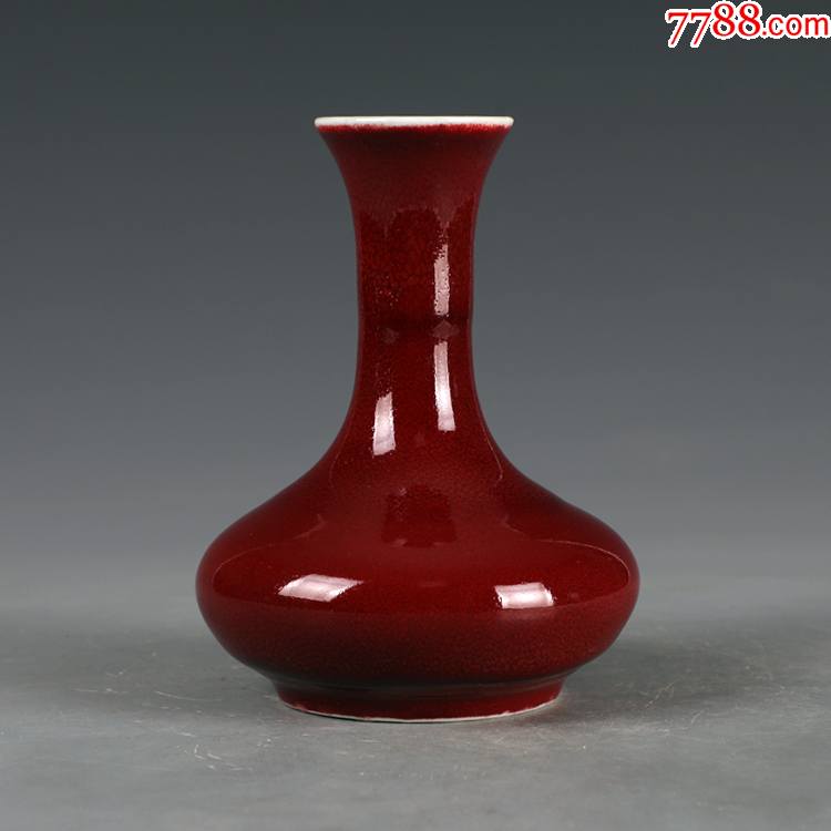 景德镇十大瓷厂老厂瓷/精品收藏/建国瓷厂郎红赏瓶