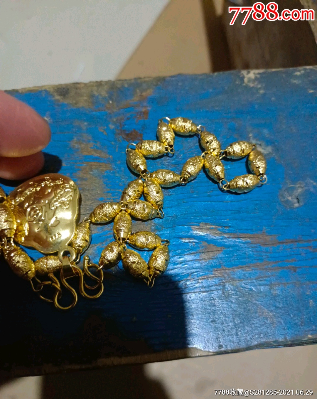 早期旧收藏项链黄金鎏金吊坠佛