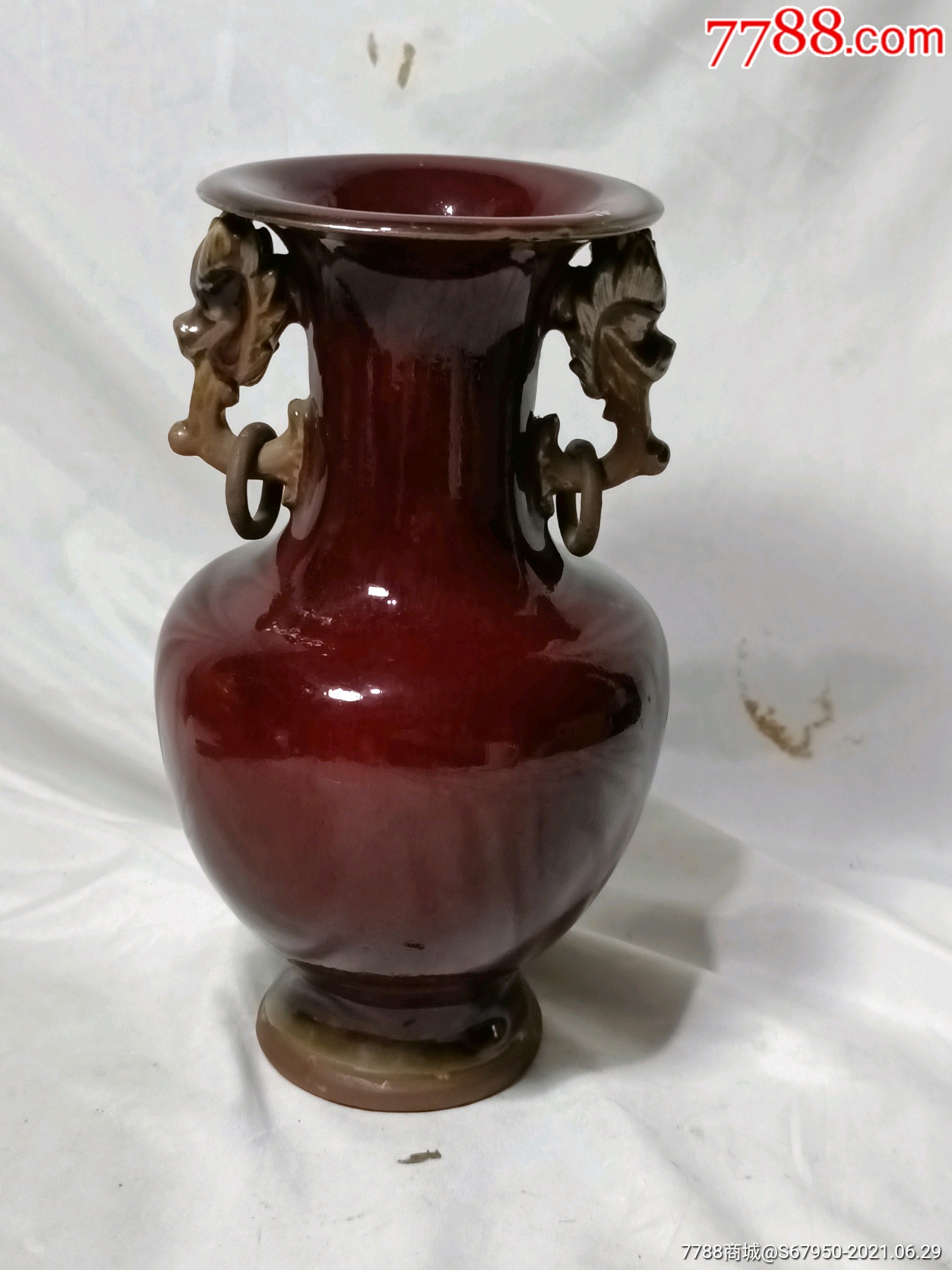 双耳老钧瓷,色彩正