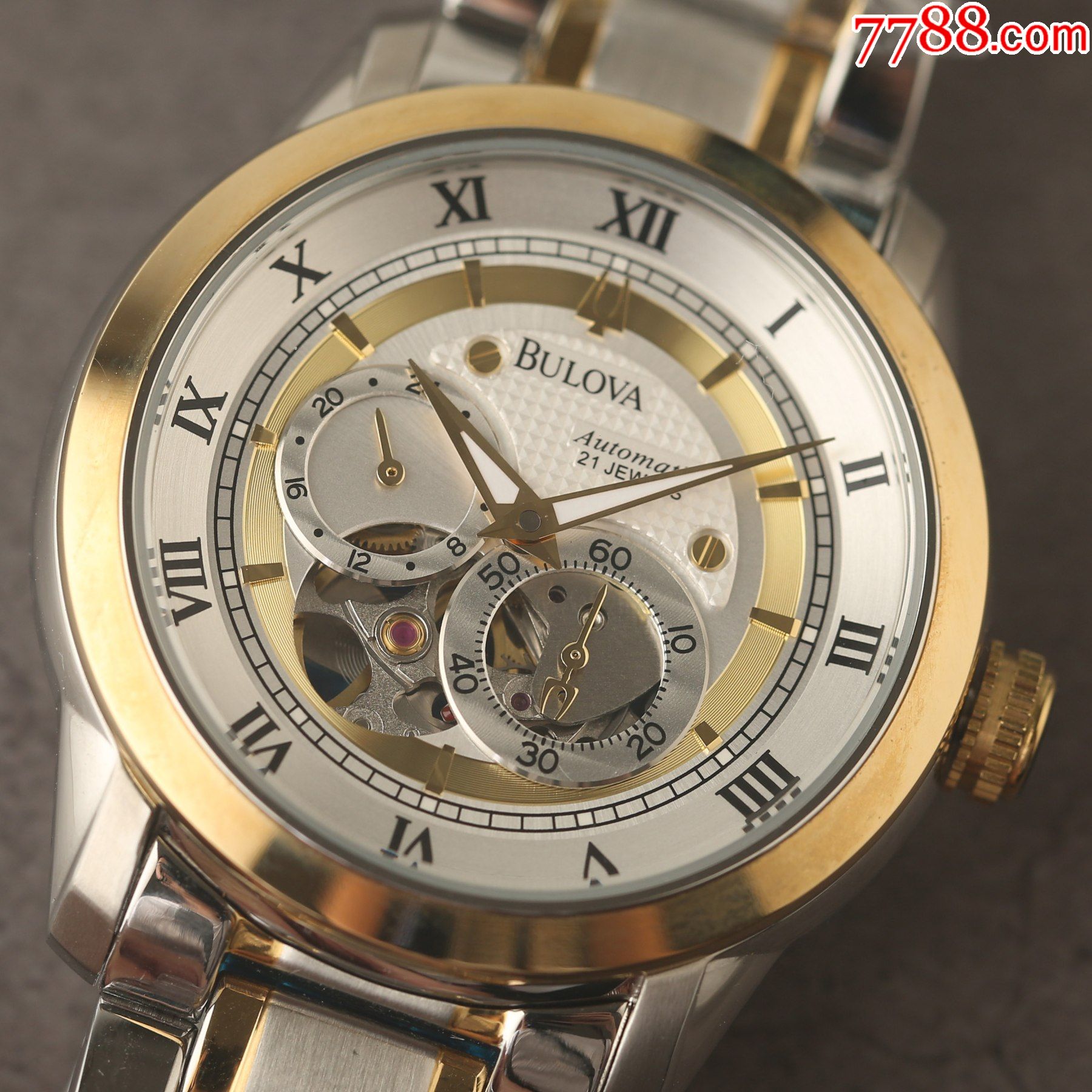 【库存未使用品】美国宝路华手表超级目炫的双面镂空款偏心盘_价格650