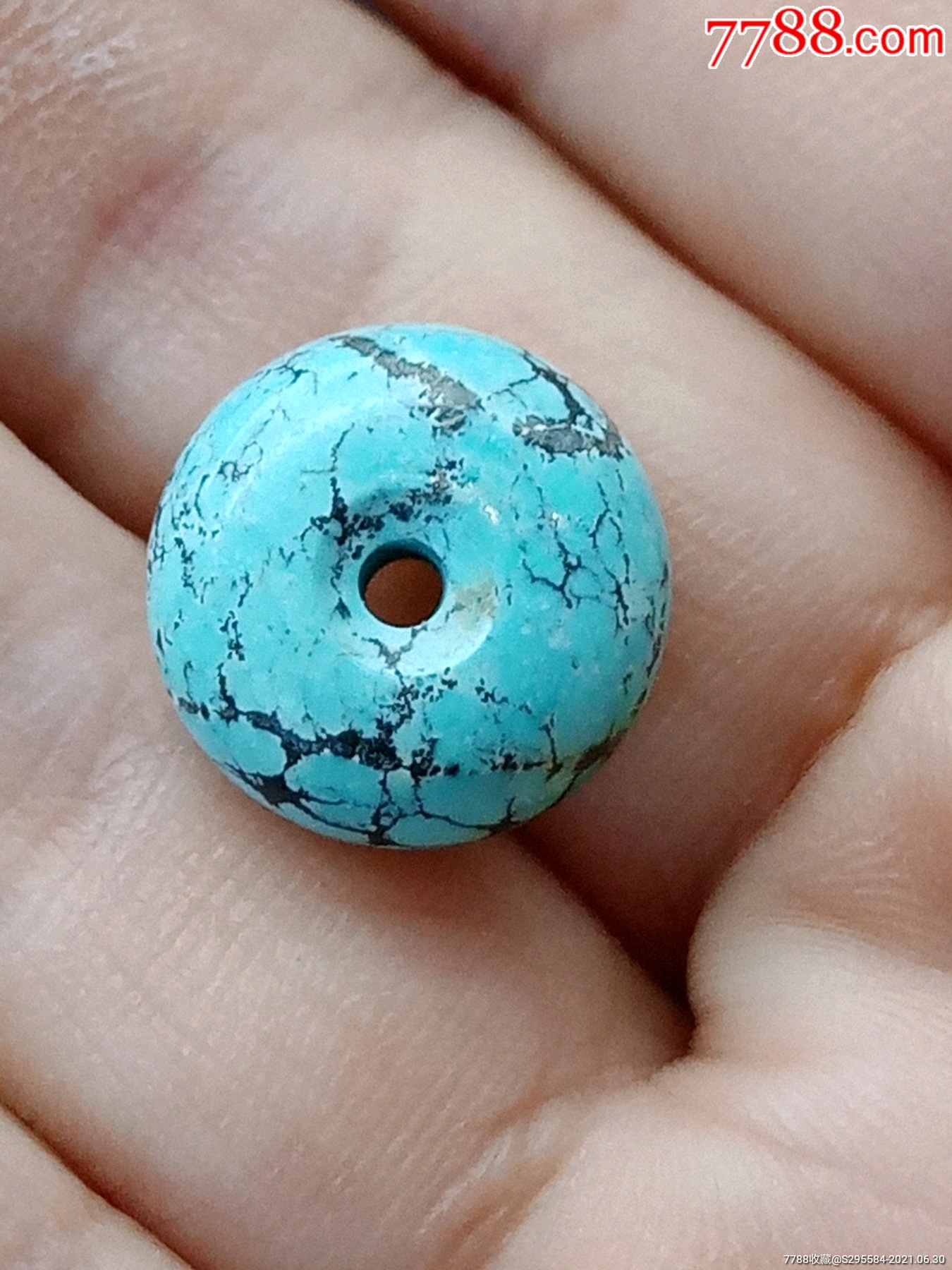 纯天然绿松石精品小平安扣