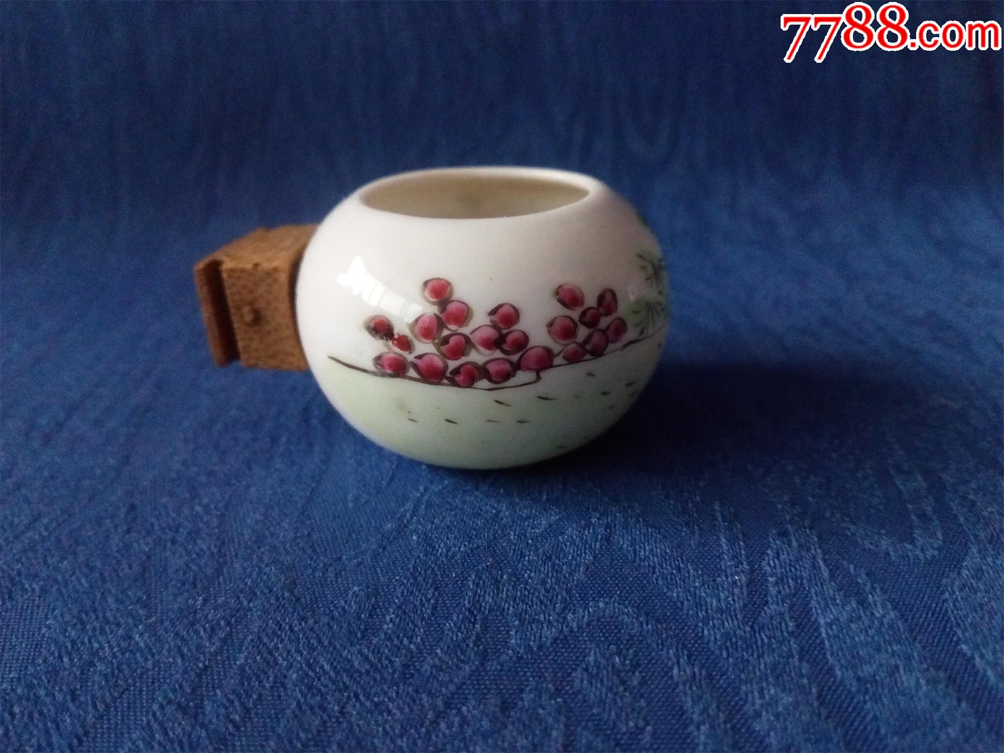 90年代美品粉彩手绘隐士书童田园风景钓鱼图繁体美术字笔胜堂制景德镇