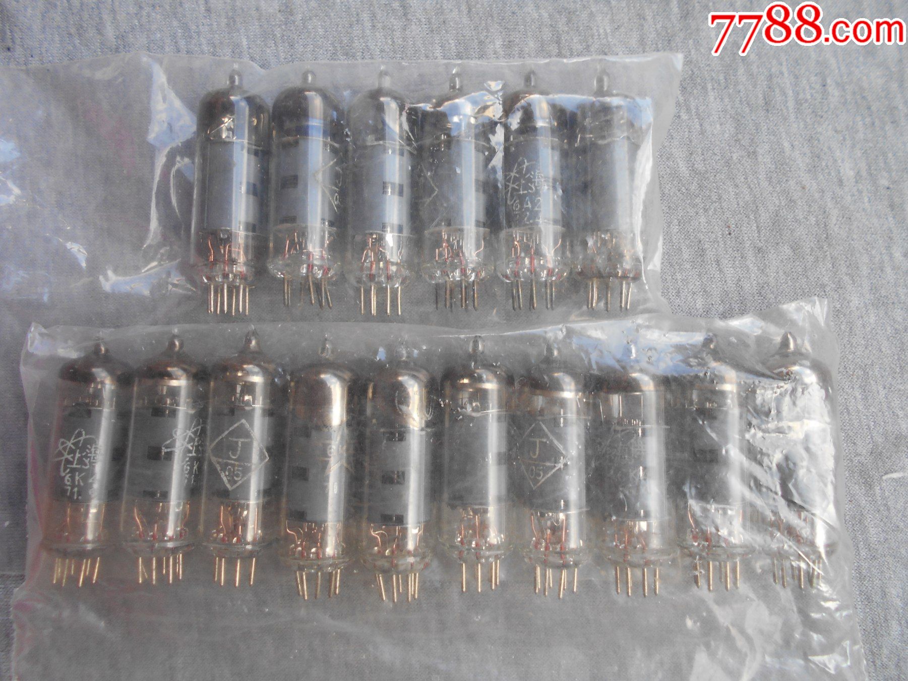 早期六七十年代电子管6a2六支6k4十支配件出