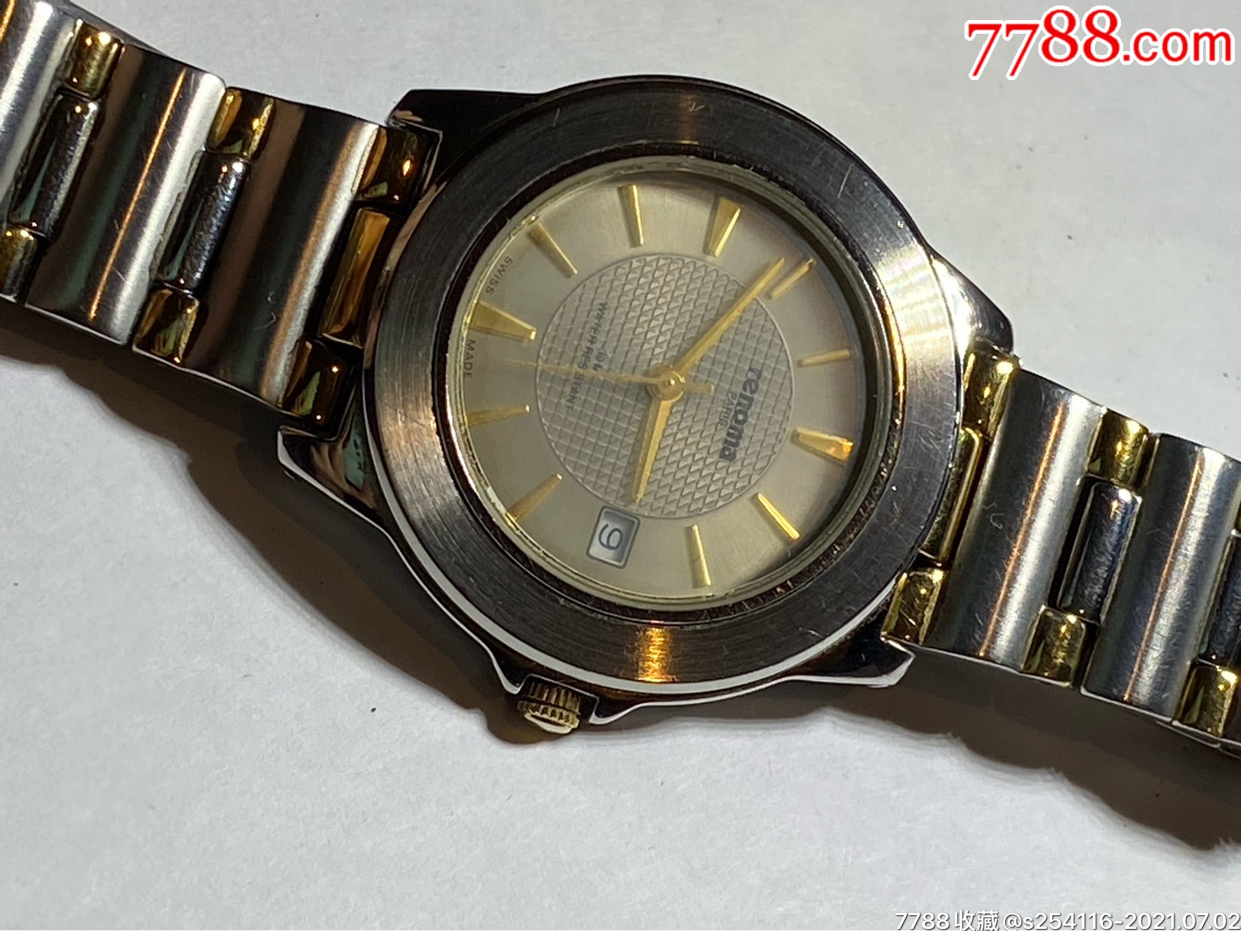 瑞士机芯法国品牌renoma雷诺玛石英男表日历表盘36mm厚7mm表带17.8c